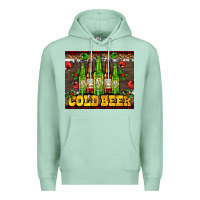 Seafoam cold beer with beer bottles Premium Hoodie - AdoDesignShop