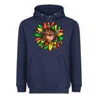 Navy black history sunflower Heavyweight Hoodie - texasbilliewilder