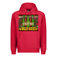 Cardinal cold beer with beer bottles Premium Hoodie - AdoDesignShop