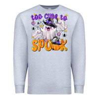 Heather Grey Too Cute To Spook Premium Sweatshirt - texasbilliewilder