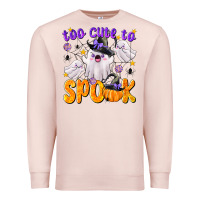 Pale Pink Too Cute To Spook Premium Sweatshirt - texasbilliewilder