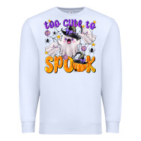 White Too Cute To Spook Premium Sweatshirt - texasbilliewilder