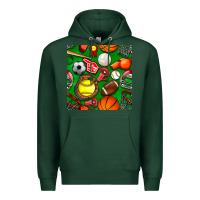 Sports Green physical education class seamless pattern Premium Hoodie - BundleAndBundleShop