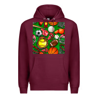Burgundy physical education class seamless pattern Premium Hoodie - BundleAndBundleShop