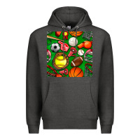 Charcoal Heather physical education class seamless pattern Premium Hoodie - BundleAndBundleShop