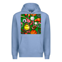 Colony Blue physical education class seamless pattern Premium Hoodie - BundleAndBundleShop