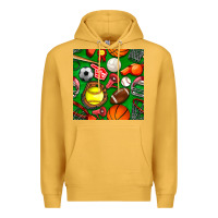 Mustard physical education class seamless pattern Premium Hoodie - BundleAndBundleShop
