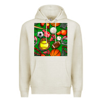 Oatmeal Heather physical education class seamless pattern Premium Hoodie - BundleAndBundleShop