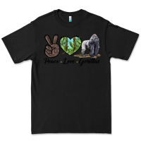 Black Peace Love Gorillas Premium Tee - LillyAllenDesigns