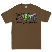 Cacao Peace Love Gorillas Premium Tee - LillyAllenDesigns
