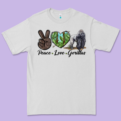 Peace Love Gorillas Premium Tee Designed By Lillyallendesigns
