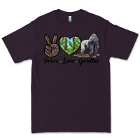 Plum Peace Love Gorillas Premium Tee - LillyAllenDesigns