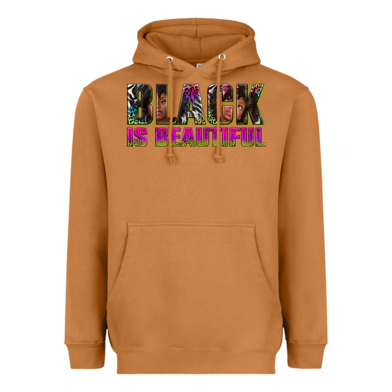 Black Is Beautiful Neon Heavyweight Hoodie by texasbilliewilder | Teevron