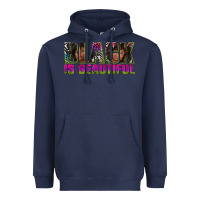 Navy black is beautiful neon Heavyweight Hoodie - texasbilliewilder