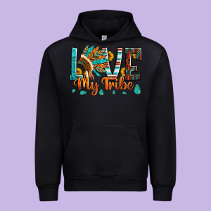 Love My Tribe Native American Indian Headdress Urban Hoodie Designed By Artiststas