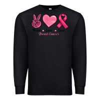 Black breast cancer peace love cure Premium Sweatshirt - RanaPortraitStore