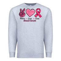 Heather Grey breast cancer peace love cure Premium Sweatshirt - RanaPortraitStore
