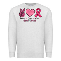 Oatmeal Heather breast cancer peace love cure Premium Sweatshirt - RanaPortraitStore