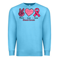 Breast Cancer Peace Love Cure Premium Sweatshirt | Teevron