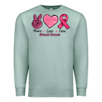 Seafoam breast cancer peace love cure Premium Sweatshirt - RanaPortraitStore