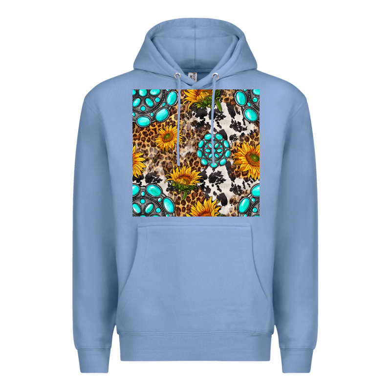 Western Gemstone And Sunflower Seamless Pattern Premium Hoodie by BundleAndBundleShop | Teevron