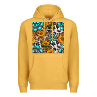 Mustard western gemstone and sunflower seamless pattern Premium Hoodie - BundleAndBundleShop