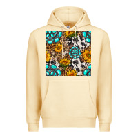 Pina Colada western gemstone and sunflower seamless pattern Premium Hoodie - BundleAndBundleShop