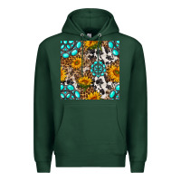 Sports Green western gemstone and sunflower seamless pattern Premium Hoodie - BundleAndBundleShop
