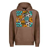 Chestnut western gemstone and sunflower seamless pattern Premium Hoodie - BundleAndBundleShop