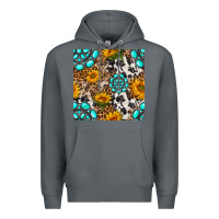 Rock western gemstone and sunflower seamless pattern Premium Hoodie - BundleAndBundleShop