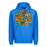 True Royal western gemstone and sunflower seamless pattern Premium Hoodie - BundleAndBundleShop