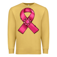 Antique Gold breast cancer awareness ribbon Premium Sweatshirt - RanaPortraitStore