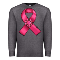 Charcoal Heather breast cancer awareness ribbon Premium Sweatshirt - RanaPortraitStore