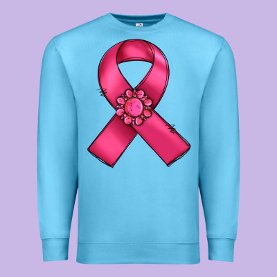 Breast Cancer Awareness Ribbon Premium Sweatshirt Designed By Ranaportraitstore