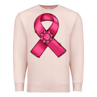 Pale Pink breast cancer awareness ribbon Premium Sweatshirt - RanaPortraitStore