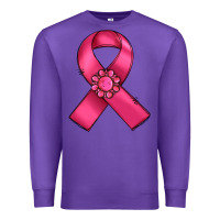 Purple breast cancer awareness ribbon Premium Sweatshirt - RanaPortraitStore