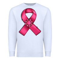 White breast cancer awareness ribbon Premium Sweatshirt - RanaPortraitStore