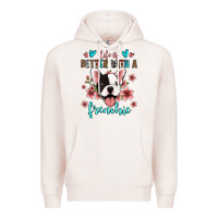 Pale Pink life is better with a frenchie Premium Hoodie - Jasminsmagicworld