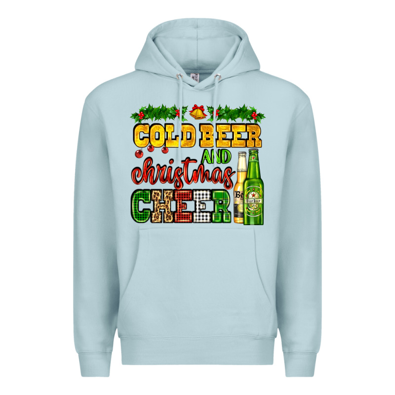 Cold Beer And Christmas Cheer With Beer Bottles Premium Hoodie by AdoDesignShop | Teevron
