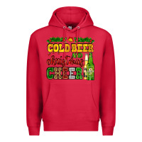 Cardinal cold beer and christmas cheer with beer bottles Premium Hoodie - AdoDesignShop