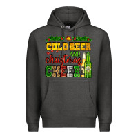 Charcoal Heather cold beer and christmas cheer with beer bottles Premium Hoodie - AdoDesignShop