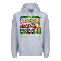 Heather Grey cold beer and christmas cheer with beer bottles Premium Hoodie - AdoDesignShop