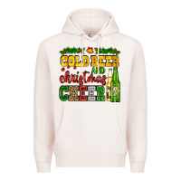 Pale Pink cold beer and christmas cheer with beer bottles Premium Hoodie - AdoDesignShop