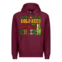Burgundy cold beer and christmas cheer with beer bottles Premium Hoodie - AdoDesignShop