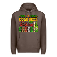Coffee cold beer and christmas cheer with beer bottles Premium Hoodie - AdoDesignShop