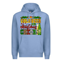 Colony Blue cold beer and christmas cheer with beer bottles Premium Hoodie - AdoDesignShop