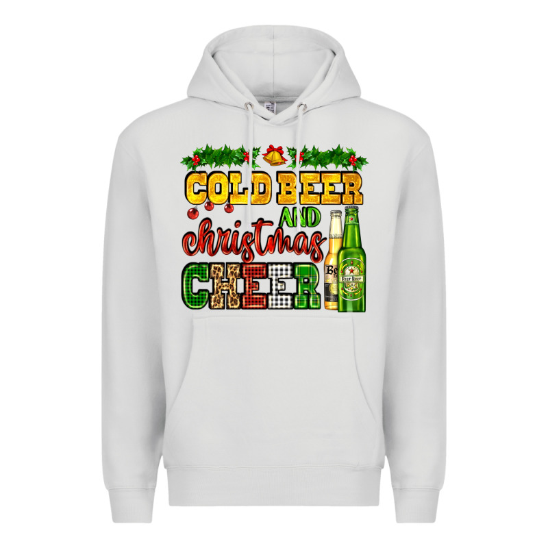 Cold Beer And Christmas Cheer With Beer Bottles Premium Hoodie by AdoDesignShop | Teevron