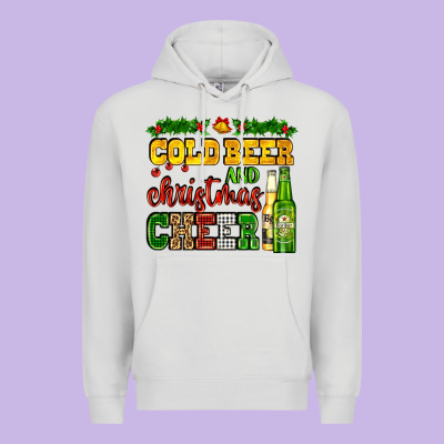 Cold Beer And Christmas Cheer With Beer Bottles Premium Hoodie Designed By Adodesignshop