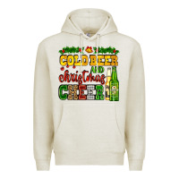 Oatmeal Heather cold beer and christmas cheer with beer bottles Premium Hoodie - AdoDesignShop
