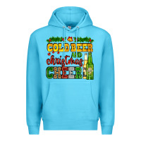 Ocean Blue cold beer and christmas cheer with beer bottles Premium Hoodie - AdoDesignShop
